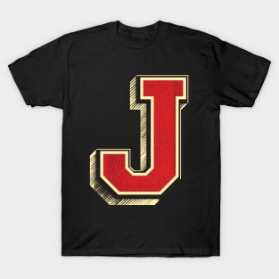 Alphabet Letter J ✪ Vintage Retro font typography style for birthday gifts T-Shirt